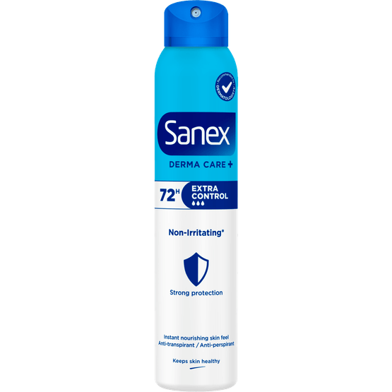 Foto van Sanex Deospray dermo extra control op witte achtergrond