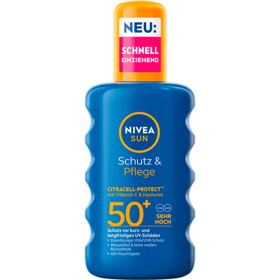Foto van Nivea Sun spray spf 50 op witte achtergrond