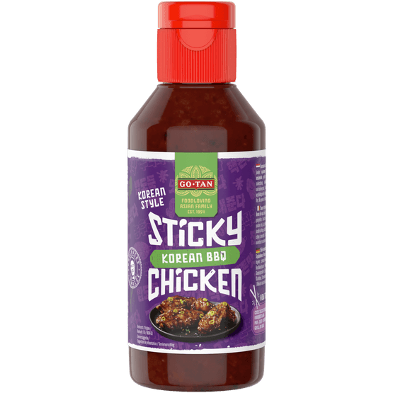 Foto van Go-Tan Sticky chicken korean bbq op witte achtergrond