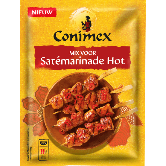 Foto van Conimex Satemarinade hot op witte achtergrond