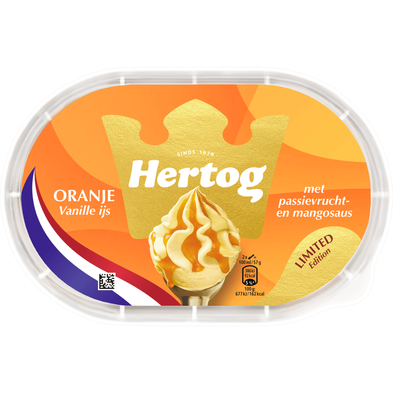 Hertog Ijs oranje vanille
