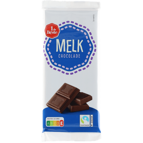 Foto van 1 de Beste Chocoladereep melk op witte achtergrond