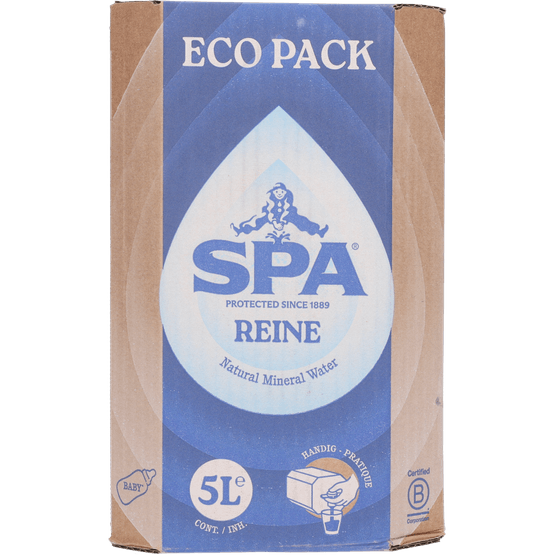 Foto van Spa Reine mineraalwater koolzuurvrij op witte achtergrond
