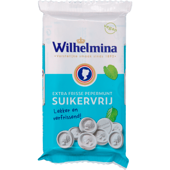 Foto van Wilhelmina Pepermunt suikervrij 3/1 op witte achtergrond