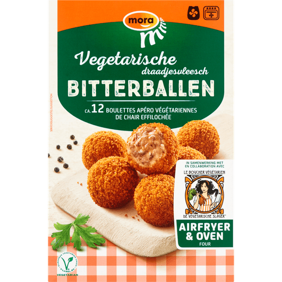 Foto van Mora Oven bitterballen vegetarisch op witte achtergrond