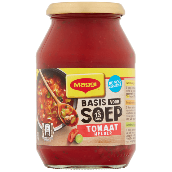 Foto van Maggi Basis heldere tomaat op witte achtergrond