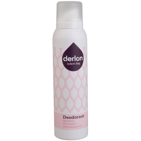 Foto van Derlon Deodorant spray sensitive op witte achtergrond