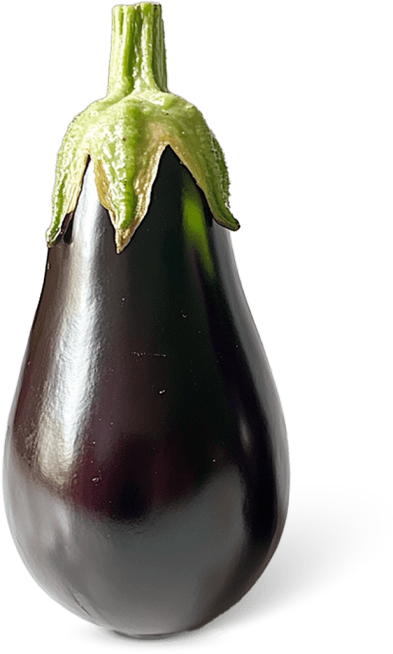 Foto van Aubergine op witte achtergrond