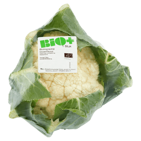 Foto van Bio+ Biologische bloemkool op witte achtergrond