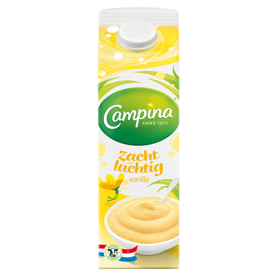 Foto van Campina Zacht & Luchtig vanille op witte achtergrond