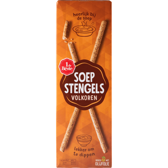 Foto van 1 de Beste Soepstengels volkoren op witte achtergrond