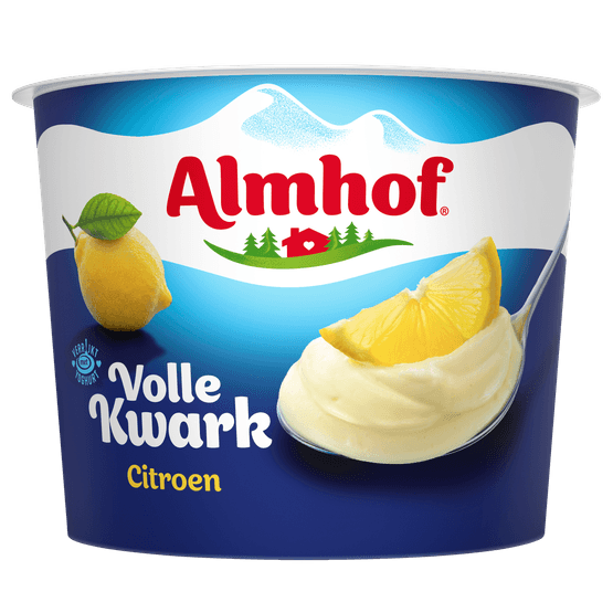 Foto van Almhof Volle kwark citroen op witte achtergrond