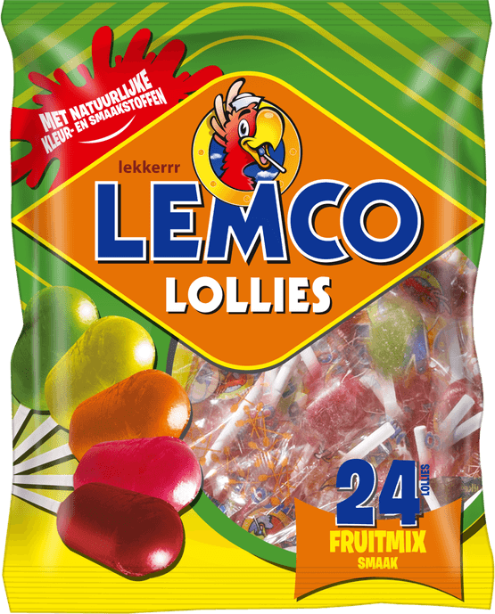 Foto van Lemco Fruit lollies 24 stuks op witte achtergrond