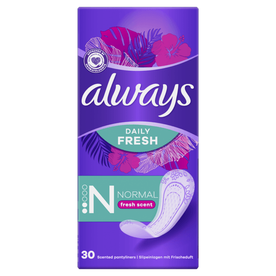 Foto van Always Inlegkruisjes freshness normal op witte achtergrond