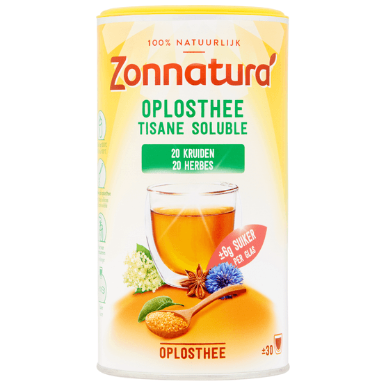 Foto van Zonnatura Oplosthee 20 kruiden op witte achtergrond