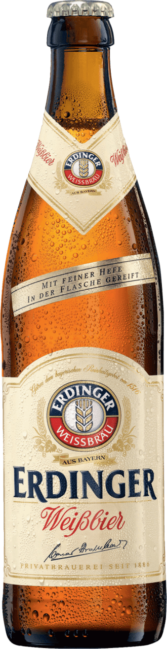 Foto van Erdinger Hefe Weisse op witte achtergrond
