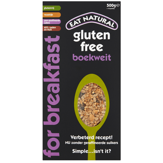 Foto van Eat Natural Breakfast boekweit op witte achtergrond
