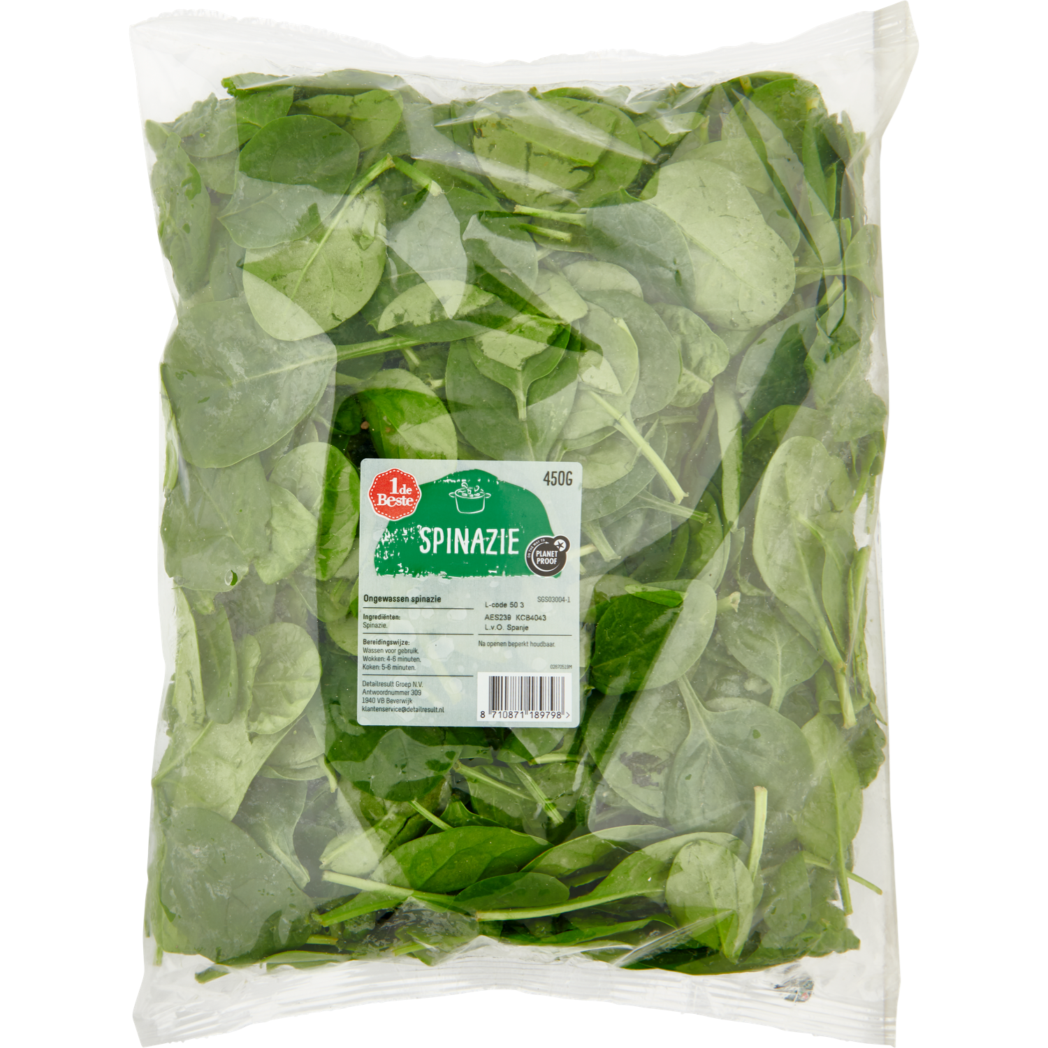1 de Beste Spinazie ongewassen