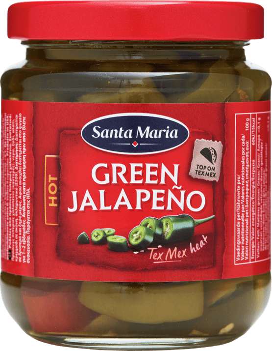Foto van Santa Maria Jalapeno green op witte achtergrond