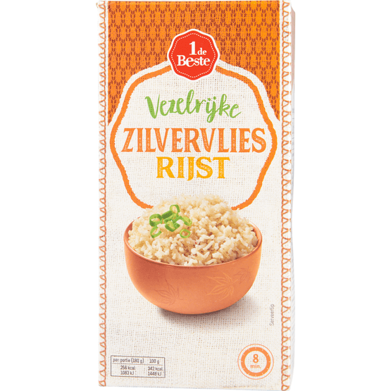 Foto van 1 de Beste Zilvervliesrijst op witte achtergrond