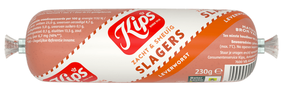 Foto van Kips Slagersleverworst op witte achtergrond