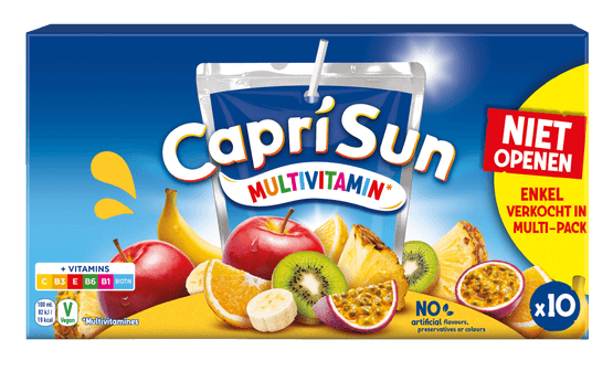 Foto van Capri Sun Multivitamin op witte achtergrond