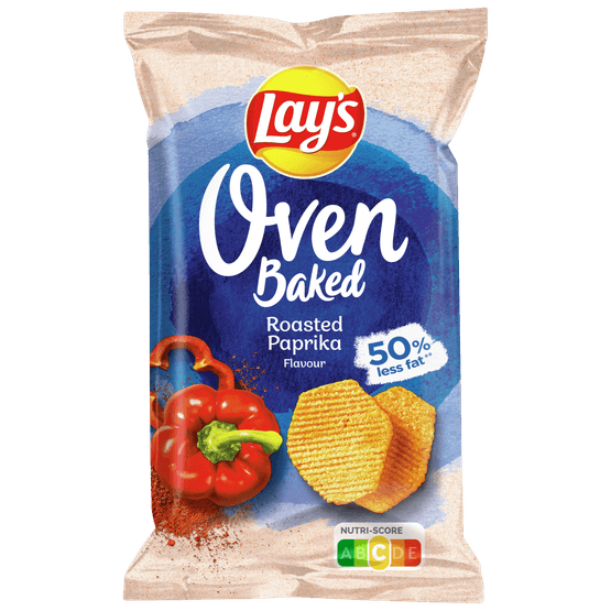 Foto van Lay's Oven chips paprika op witte achtergrond