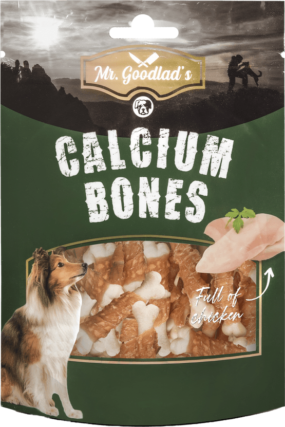 Foto van Mr. Goodlad Hondensnacks calcium bones op witte achtergrond