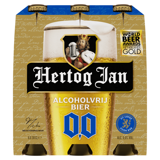 Foto van Hertog Jan Pilsener alcoholvrij op witte achtergrond