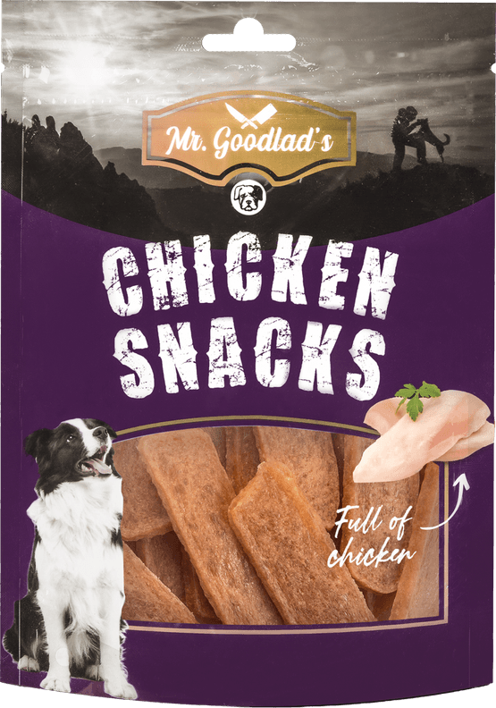 Foto van Mr. Goodlad Hondensnack kipfilet strips large op witte achtergrond