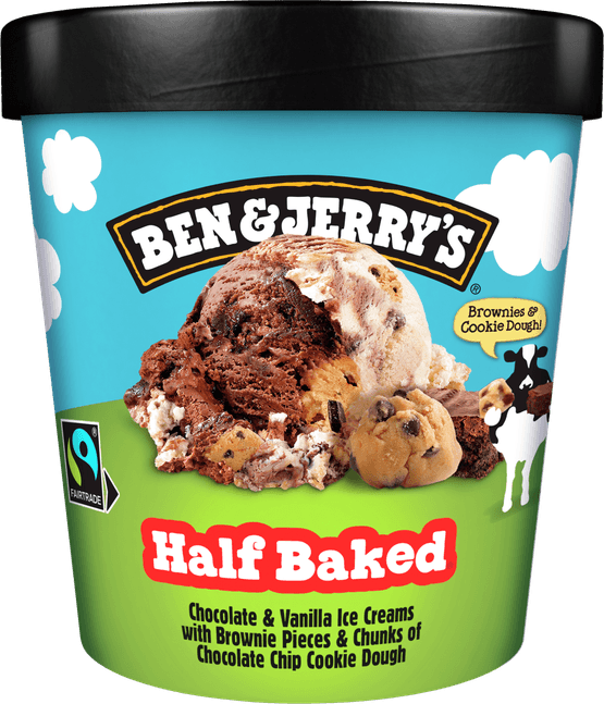 Foto van Ben & Jerry's Half baked op witte achtergrond