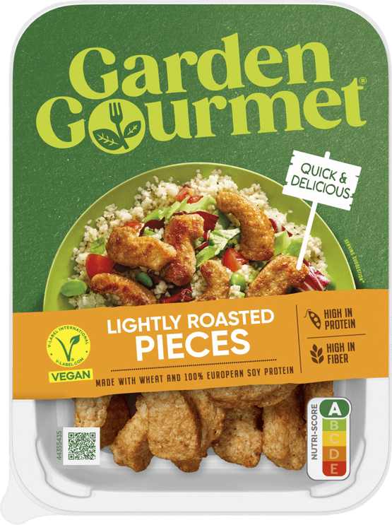 Foto van Garden Gourmet Geroosterde stukjes op witte achtergrond