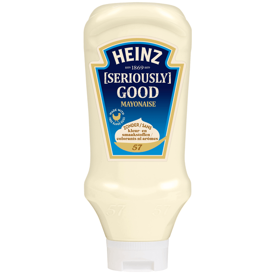 Foto van Heinz Mayonaise seriously good op witte achtergrond
