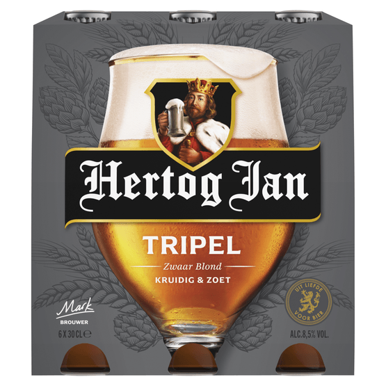 Foto van Hertog Jan Tripel op witte achtergrond