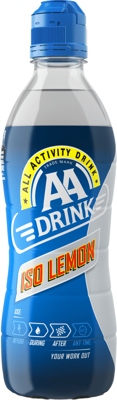 Foto van AA Drink Sportdrank iso lemon op witte achtergrond