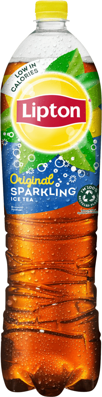Foto van Lipton Ice tea sparkling fles op witte achtergrond
