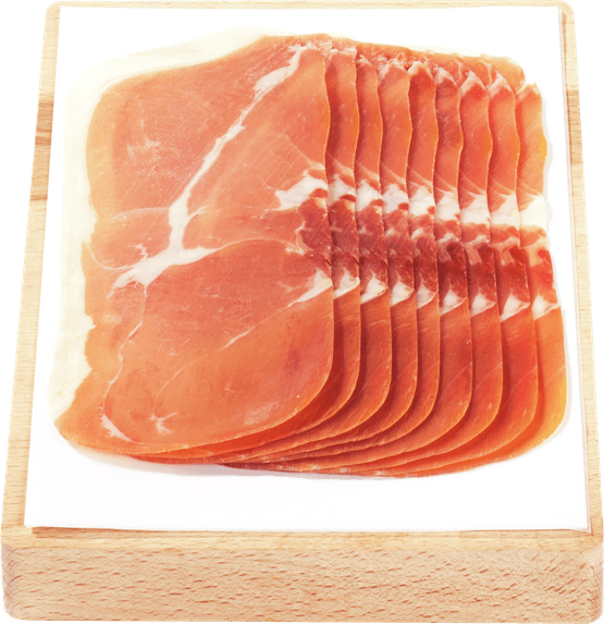 Foto van 1 de Beste Prosciutto crudo op witte achtergrond