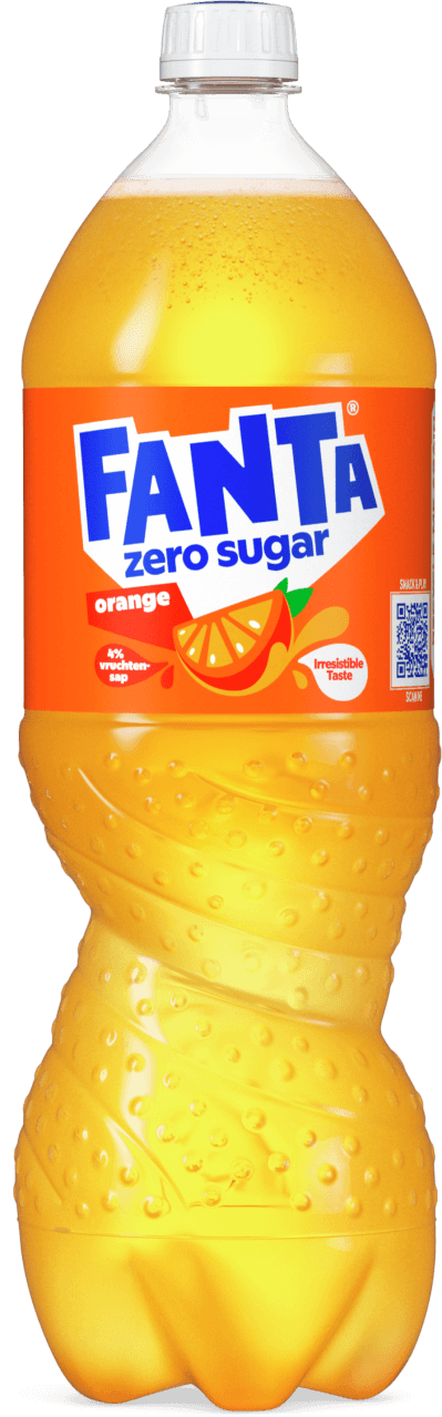 Foto van Fanta Orange no sugar op witte achtergrond