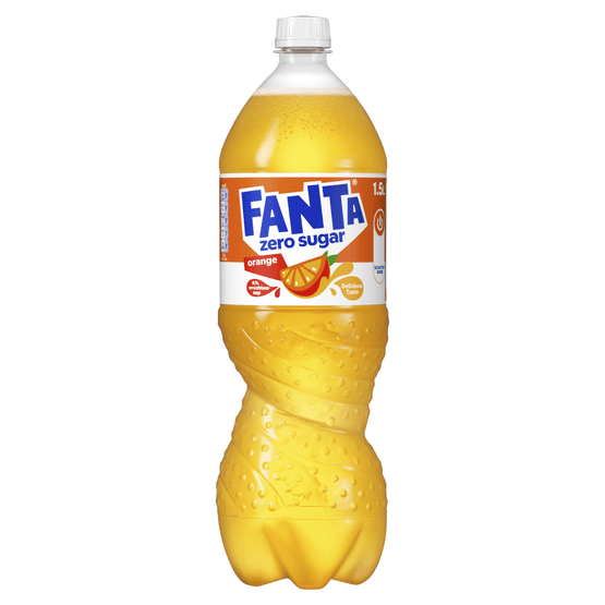 Foto van Fanta Orange no sugar op witte achtergrond