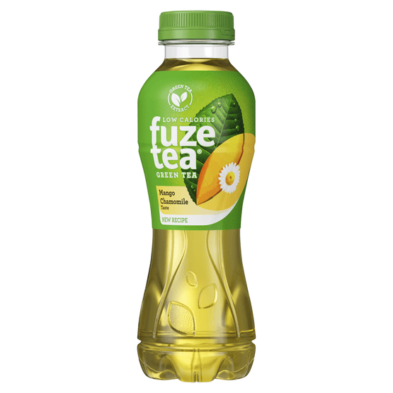 Foto van Fuze tea Mango kamille op witte achtergrond