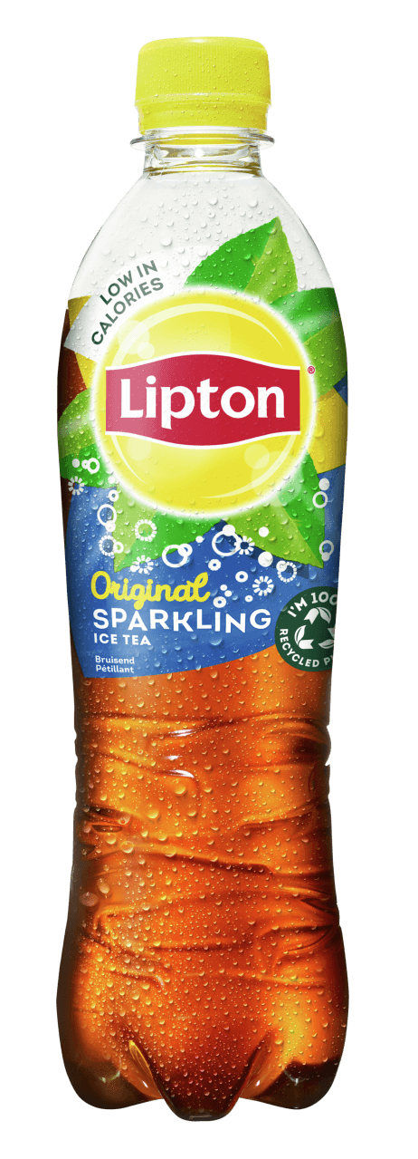 Foto van Lipton Ice tea sparkling op witte achtergrond