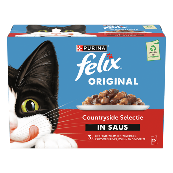 Foto van Felix Kattenvoer Countryside selectie saus op witte achtergrond