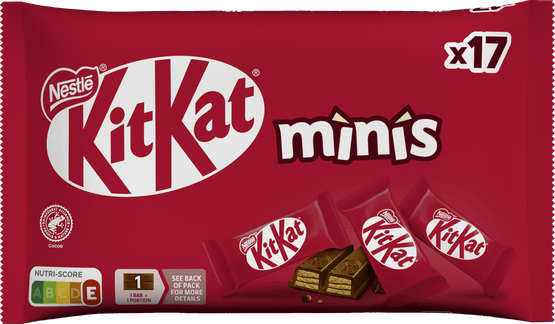 Foto van Nestlé Kitkat mini op witte achtergrond