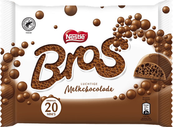 Foto van Nestlé Bros mini's op witte achtergrond