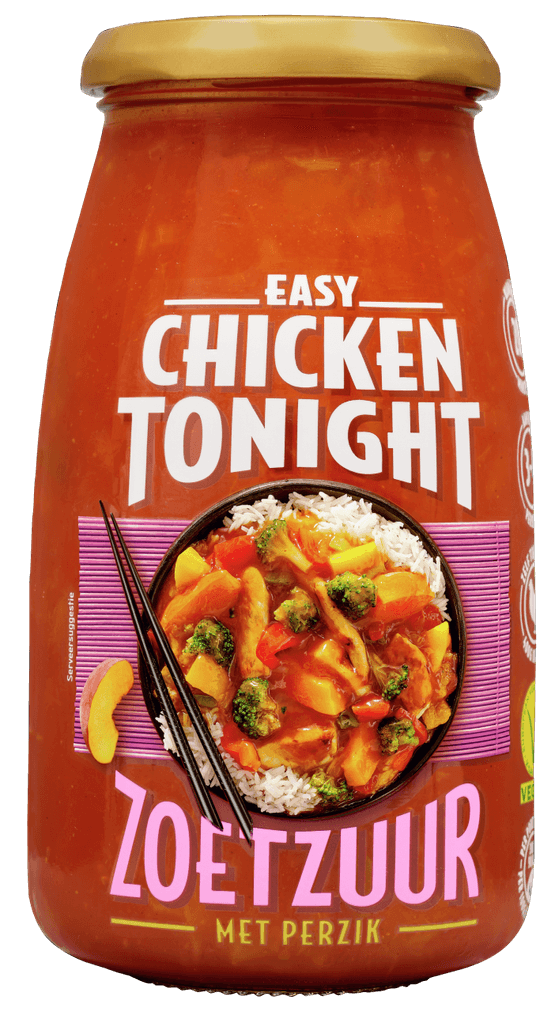 Foto van Chicken Tonight Zoetzuur-perzik op witte achtergrond