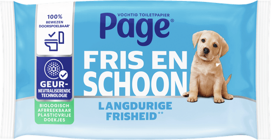 Foto van Page Vochtig toiletpapier compleet schoon op witte achtergrond