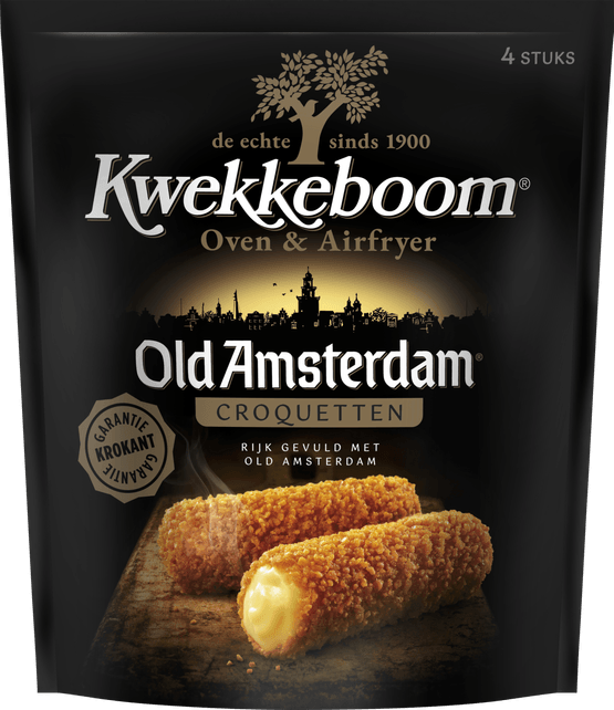 Foto van Kwekkeboom Oven kroketten old Amsterdam 4 stuks op witte achtergrond