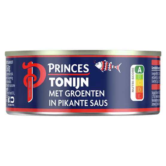 Foto van Princes Tonijnstukken met groenten op witte achtergrond