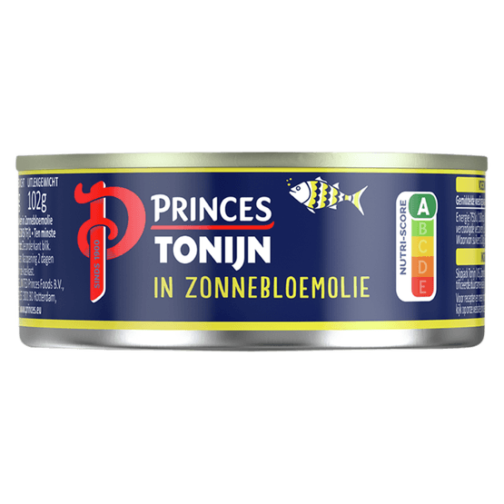 Foto van Princes Tonijnstukken in zonnebloemolie op witte achtergrond