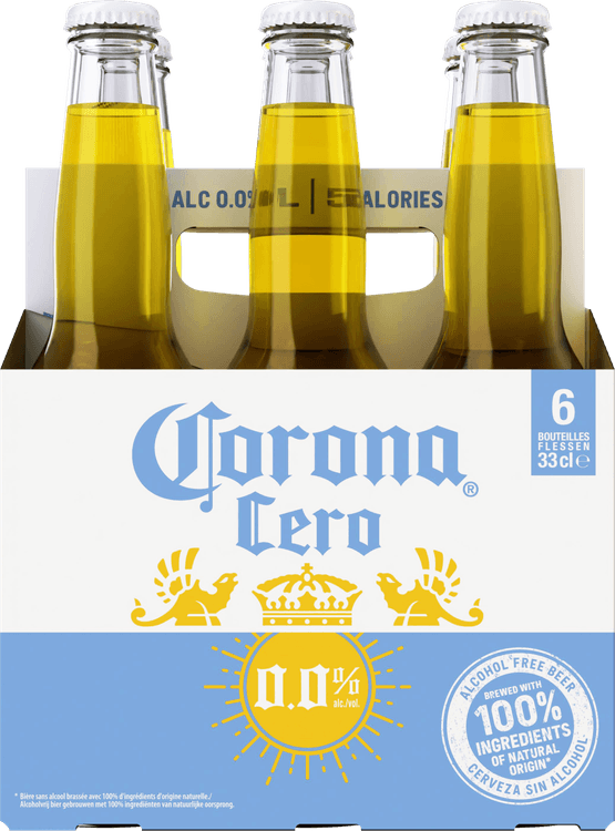 Foto van Corona Mexicaans 0.0 6x33cl op witte achtergrond